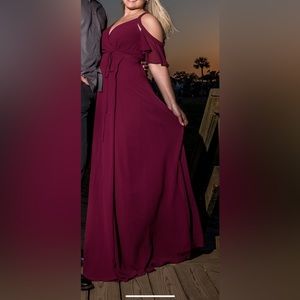 Lulu’s Burgundy Wrap Maxi Dress